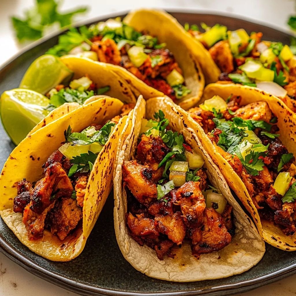 Imagen de Taco (barbacoa, adobada, pollo con champiñones, papa con chorizo, guisado diferente cada día) 3 tacos x $50