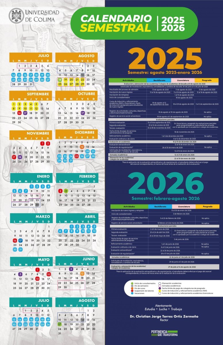 Calendario Semestral